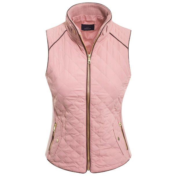 MixMatchy Womens Padded Vest Lightweight Stand Collar Zip-up Quilted Gilet 